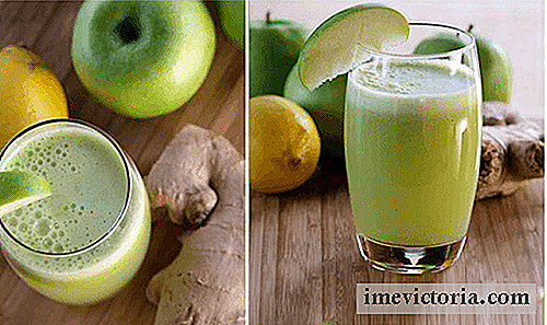 Grønt eple juice, honning og sitron til